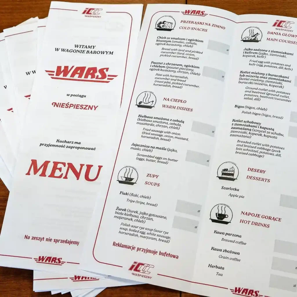 Menu Wars Niespieszny Warszawa